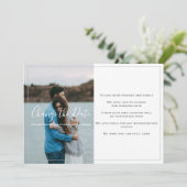 Moderne uw foto, verander de datumkaart bedankkaart (Staand voorkant)