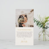 Moderne uw trouwfoto bedankkaart (Staand voorkant)