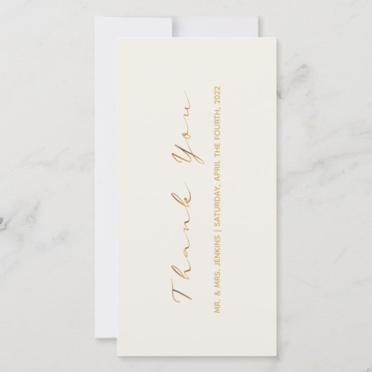 Moderne uw trouwfoto bedankkaart (Achterkant)