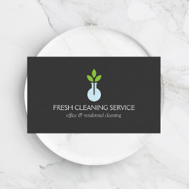 Moderne vaas Logo schoonmaak service, gastvrijheid Visitekaartje
