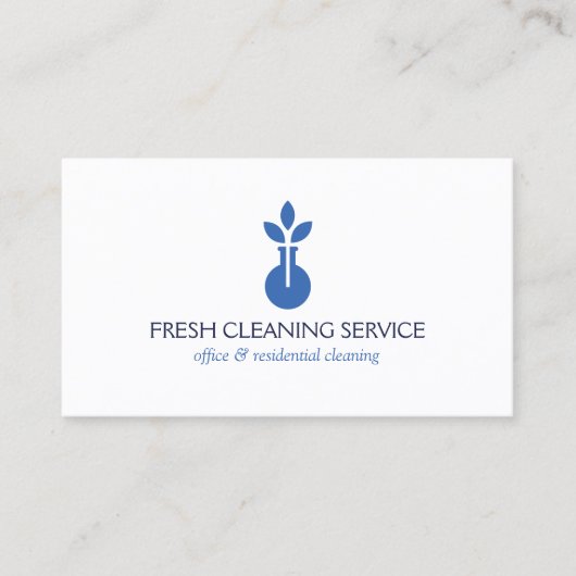 Moderne Vaas Logo voor Schoonmaak Service, Gastvri Visitekaartje (Voorkant)