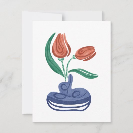Moderne vaas met tulpen | Bloemen Stilleven Kunst (Voorkant)