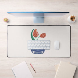 Moderne vaas met tulpen | Bloemen Stilleven Kunst Bureaumat