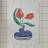 Moderne vaas met tulpen | Bloemen Stilleven Kunst