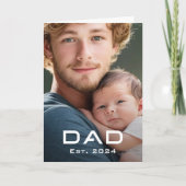 Moderne vader beste jaar vaderdag nieuwe baby foto feestdagen kaart (Voorkant)