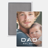 Moderne vader beste jaar vaderdag nieuwe baby foto magneet (Voorkant / Achterkant)