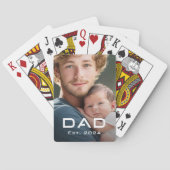 Moderne vader beste jaar vaderdag nieuwe baby foto pokerkaarten (Achterkant)