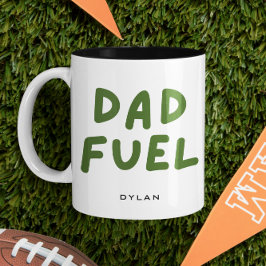 Moderne vader brandstof gepersonaliseerd cadeau vo tweekleurige koffiemok