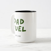 Moderne vader brandstof gepersonaliseerd cadeau vo tweekleurige koffiemok (Voorkant links)