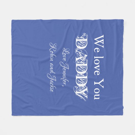 Moderne vader Douane noemt papa Dada Vader Eenvoud Fleece Deken (Voorkant (Horizontaal))