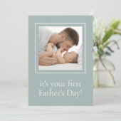Moderne vader eerste vaderdag met je foto feestdagenkaart (Staand voorkant)