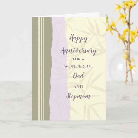 Moderne vader en stiefmoeder bruiloft Jubileum Kaart (Gele Bloem)