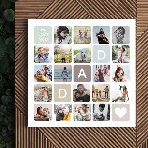 Moderne vader Foto Collage Vaderdag Family Love Canvas Afdruk