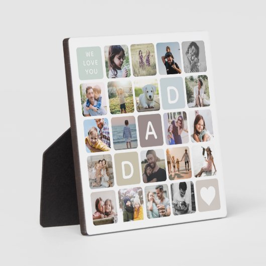 Moderne vader Foto Collage Vaderdag Family Love Fotoplaat (Voorkant)