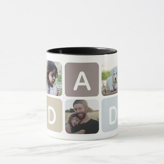 Moderne vader Foto Collage Vaderdag Family Love Mok (Midden)