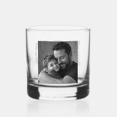 Moderne Vader Foto | Gepersonaliseerde Vaderdag Ca Whisky Glas (Achterkant)