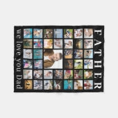 Moderne VADER Fotocollage Jouw tekst Zwart Fleece Deken (Voorkant (Horizontaal))