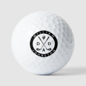 Moderne vader gepersonaliseerde naam golf liefhebb golfballen (Voorkant)