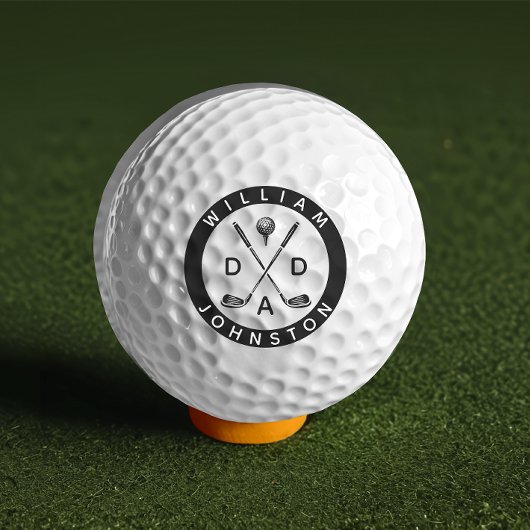 Moderne vader gepersonaliseerde naam golf liefhebb golfballen