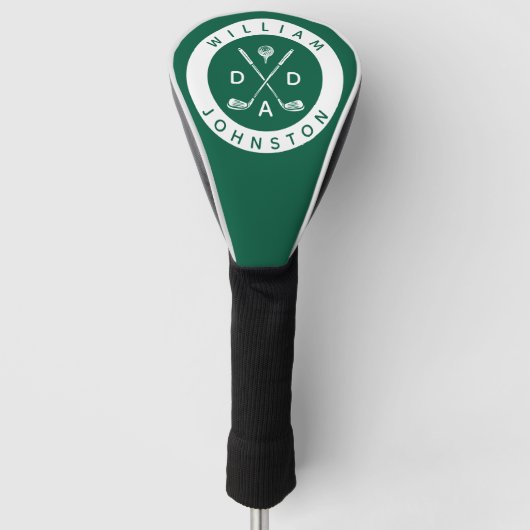 Moderne vader gepersonaliseerde naam golf liefhebb golfheadcover (Voorkant)