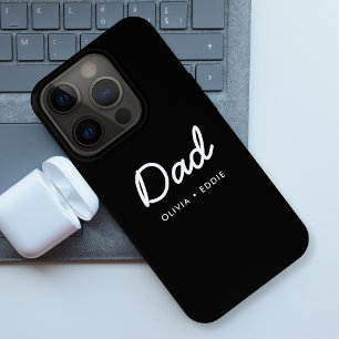 Moderne vader   Kinder Names Vaderdag Script Black iPhone 15 Pro Case