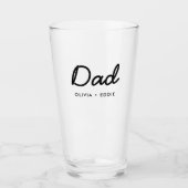 Moderne vader | Kinder Names Vaderdag Script Glas (Voorkant)