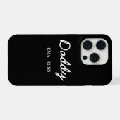 Moderne Vader Kinderen Namen Vaderdag Script Zwart iPhone Hoesje (Achterkant horizontaal)