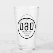 Moderne vader met simpele kindernamen glas (Voorkant)