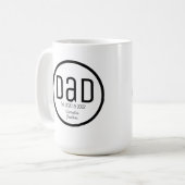 Moderne vader met simpele kindernamen koffiemok (Voorkant links)
