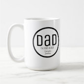 Moderne vader met simpele kindernamen koffiemok (Links)