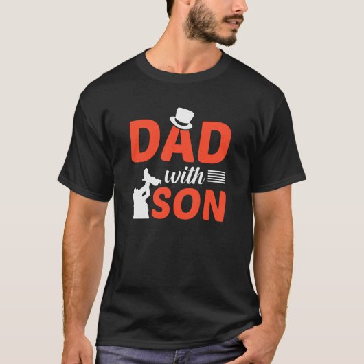 Moderne vader met Son Vaderdag papa Papa T-shirt (Voorkant)