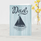 Moderne vader Nautical Ships Fathers Day Blue Kaart (Gele Bloem)