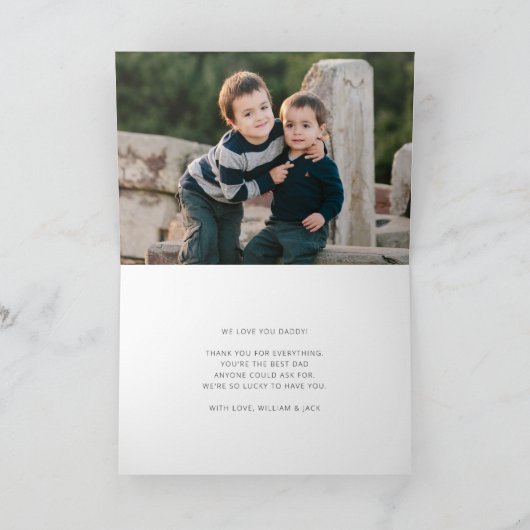 Moderne Vader Navy Blue Bow Stropdas Happy Vaderda Kaart (Binnen)