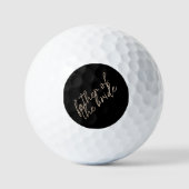 Moderne vader van de bruid | Beige + Zwart Script Golfballen (Voorkant)