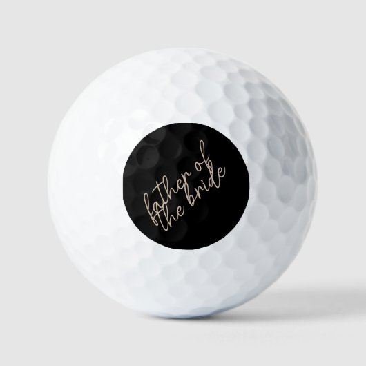 Moderne vader van de bruid | Beige + Zwart Script Golfballen (Voorkant)