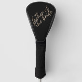Moderne vader van de bruid | Beige + Zwart Script Golfheadcover (Voorkant)