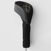 Moderne vader van de bruid | Beige + Zwart Script Golfheadcover (Schuin)
