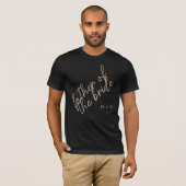 Moderne vader van de bruid | Beige + Zwart Script T-shirt (Voorkant volledig)