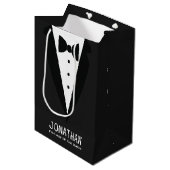 Moderne vader van de bruid bruiloft Tuxedo Medium Cadeauzakje (Voorkant Gekanteld)
