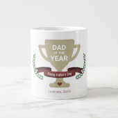 Moderne Vader Van Het Jaar Trofee Vaderdag Grote Koffiekop (Voorkant)
