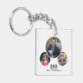 Moderne vader We houden van je 3 Foto's Vader Dag Sleutelhanger (Voorkant Links)