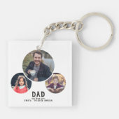Moderne vader We houden van je 3 Foto's Vader Dag Sleutelhanger (Achterkant)