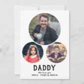 Moderne vader we houden van je Oval 3 Foto's Vader Feestdagenkaart (Voorkant)