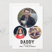 Moderne vader we houden van je Oval 3 Foto's Vader Feestdagenkaart (Voorkant / Achterkant)