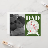 Moderne vaderdag Baseball en hart Kaart (Voorkant / Achterkant in situ)