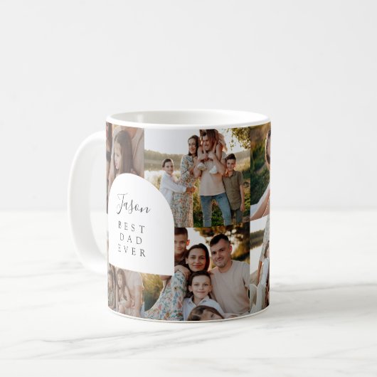 Moderne Vaderdag beste vader ooit foto Mok (Voorkant links)