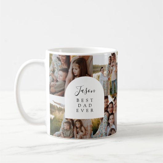 Moderne Vaderdag beste vader ooit foto Mok (Links)