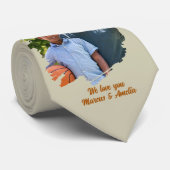 Moderne Vaderdag beste vader ooit foto Stropdas (Opgerold)