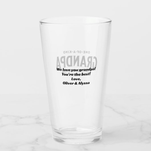 Moderne Vaderdag cadeau voor opa Gepersonaliseerd  Glas (Achterkant)