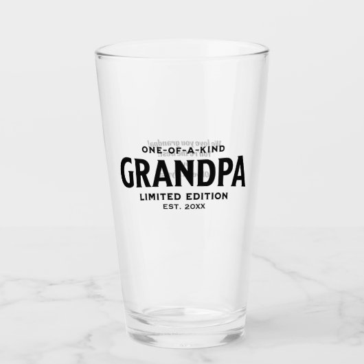 Moderne Vaderdag cadeau voor opa Gepersonaliseerd  Glas (Voorkant)